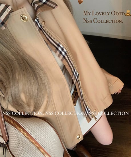 Check Lapel Jacket Coat