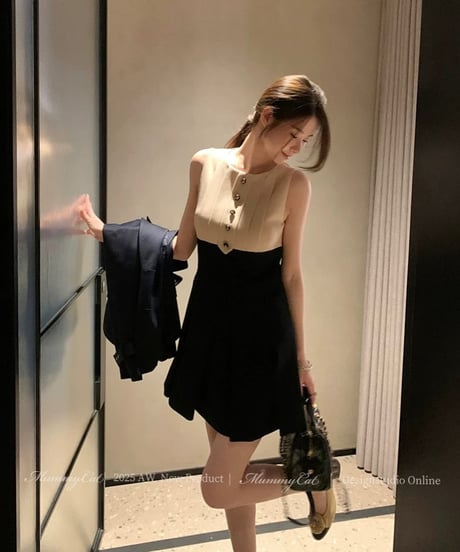 Elegant Bi-color Dress