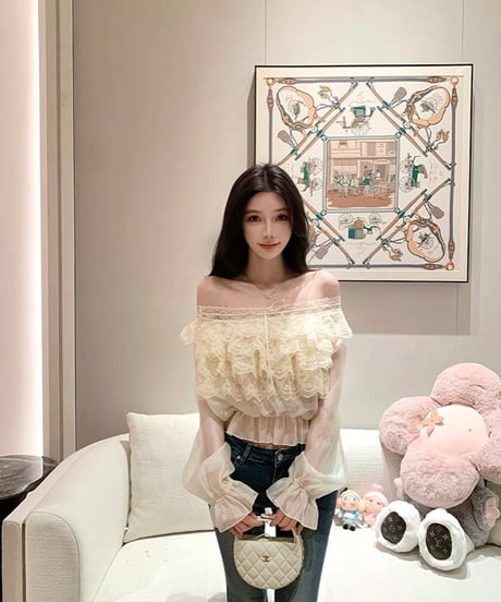 Off shoulder Chiffon Blouse
