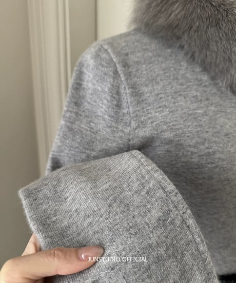 Fox Fur Collar Knit Sweater