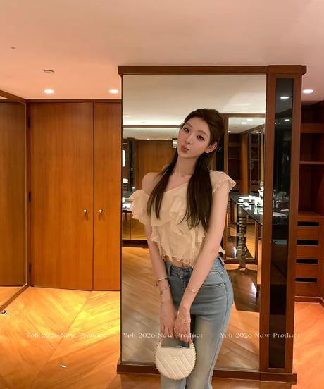 One shoulder Frill Tops