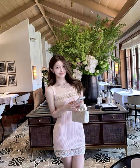 Lace Trimmed Suspender Dress