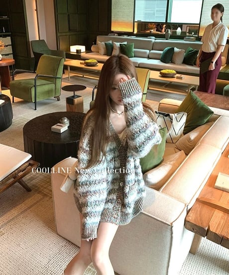 Heavy Striped Knit Cardigan【※在庫あり5日以内配送商品】