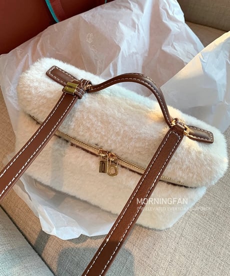 Leather Fur Lunch Box Bag