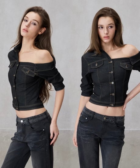 One Shoulder Denim Jacket