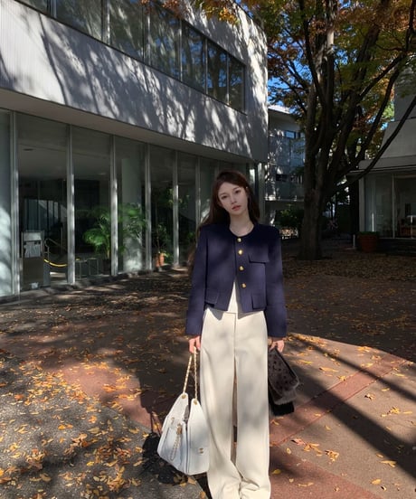 Navy Blue  Wool Coat Jacket【ANNA着用同型】【※在庫あり5日以内配送】