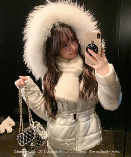 Satin Raccoon Fur Down Jaket