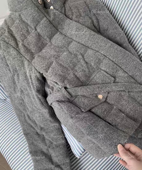Quilting Wool Down Jacket【Gray】