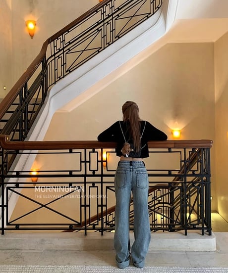 Piping Chemical Washed Denim  Pants