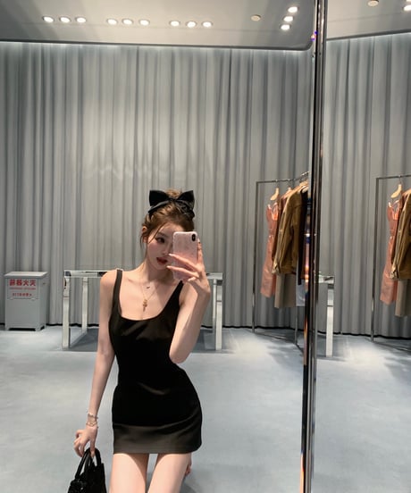 Rhinestone studs Backless Suspender Dress