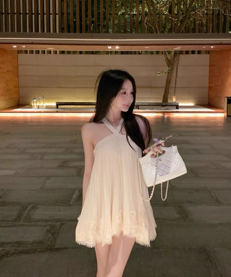 Chiffon Halter Neck Dress