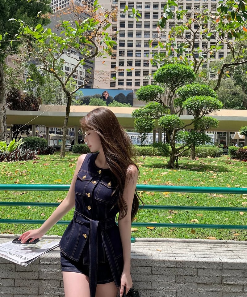 glance tokyo ♡ ゴールドバックルベルトベスト セットアップ Gold Buckle Belt Vest Setup【※在庫あり5日以内発送】 | glan
