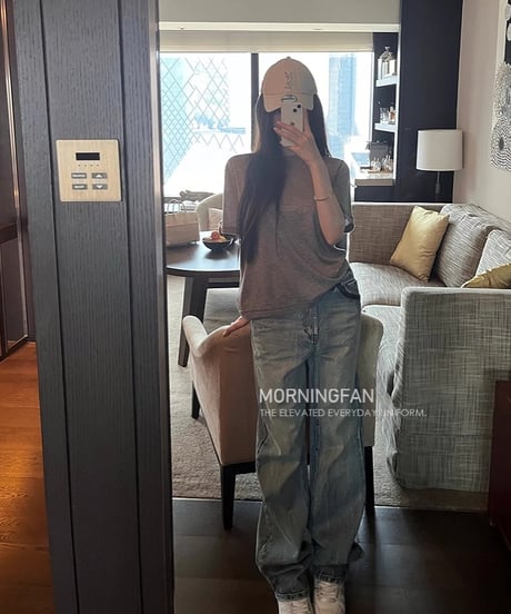 Piping Chemical Washed Denim  Pants