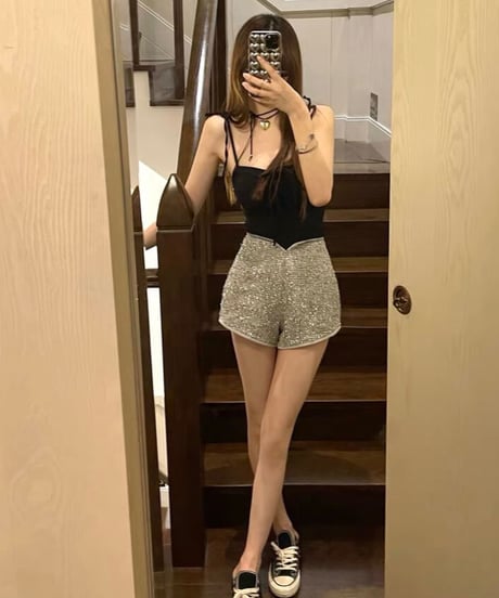 Silver Tweed short Pants