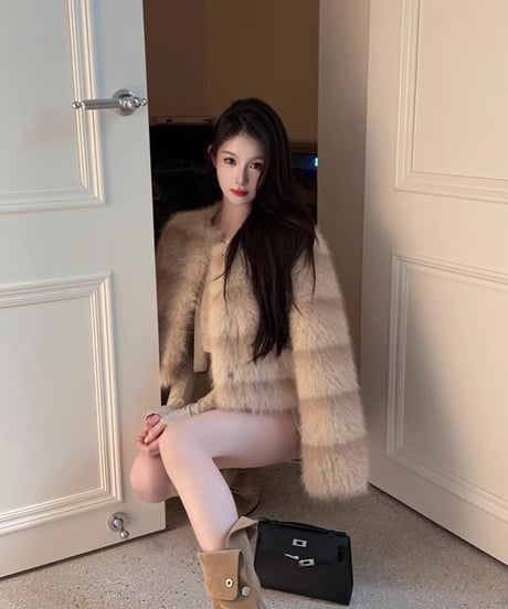 Gradation Faux Fox Fur Coat【在庫あり5日以内配送商品】