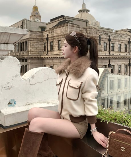 Classic Piping Leather Fur Jacket【※在庫あり5日以内配送】