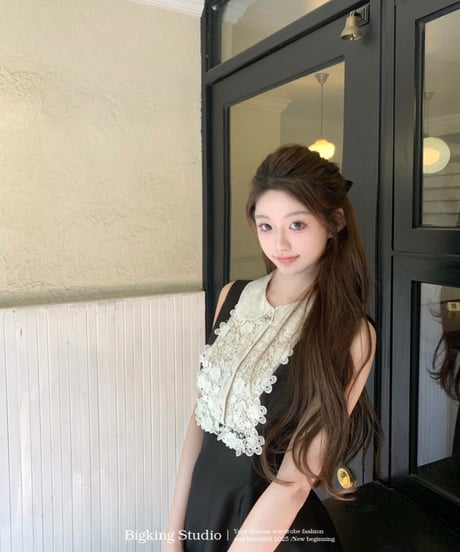 Lace Lapel Sleeveless Dress【※在庫あり5日以内配送商品】