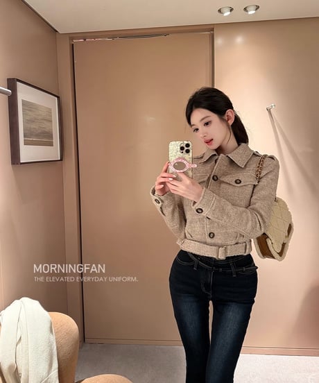 High-Waist Belt Flare Denim Pants【ロング丈】【ベルト付き】