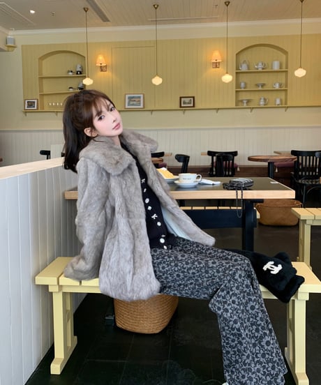 Flower Pattern Denim Pants【Black】