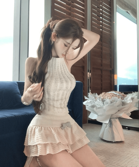 Reversible Rhinestone Knit Vest