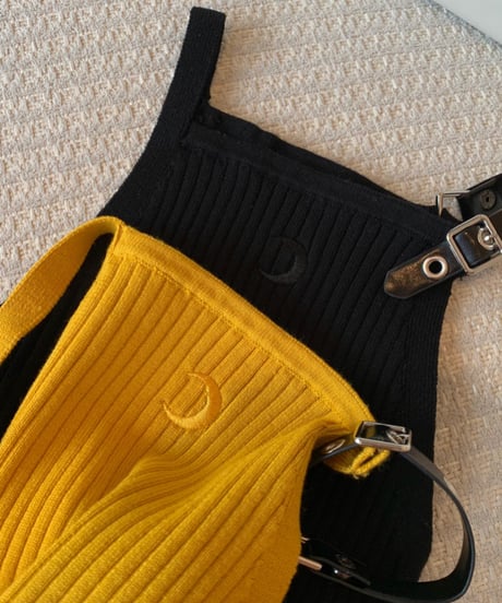 Embroidery Leather Strap Rib Tops