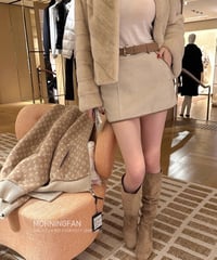 Piping Leather Skirt【ベルト付き】