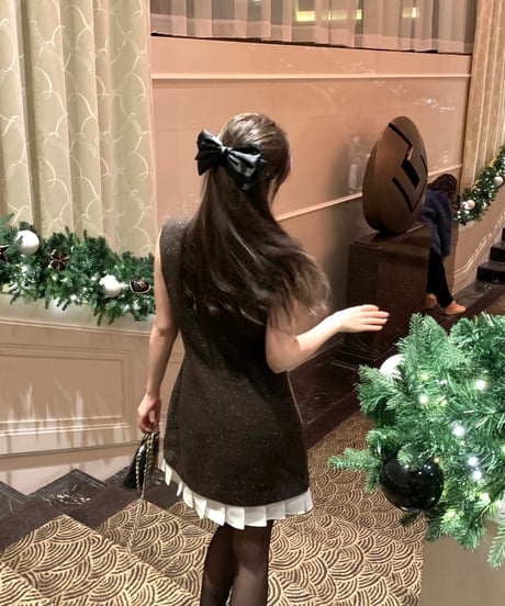 Elegant Patchwork Pleate Dress【ITZY YUNA着用同型】