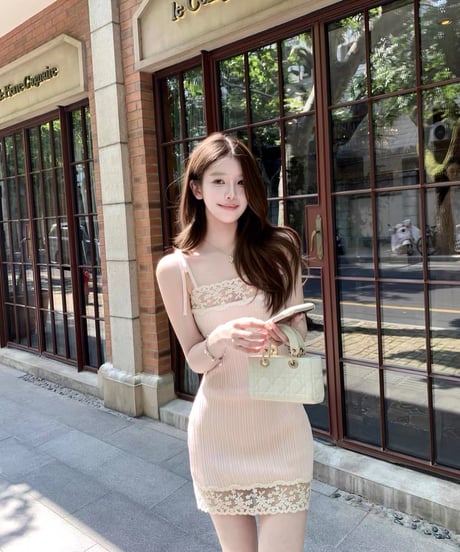 Lace Trimmed Suspender Dress