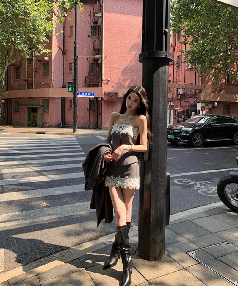 トップス MEET THE LADY lib tube top MEET THE LADY lib tube top