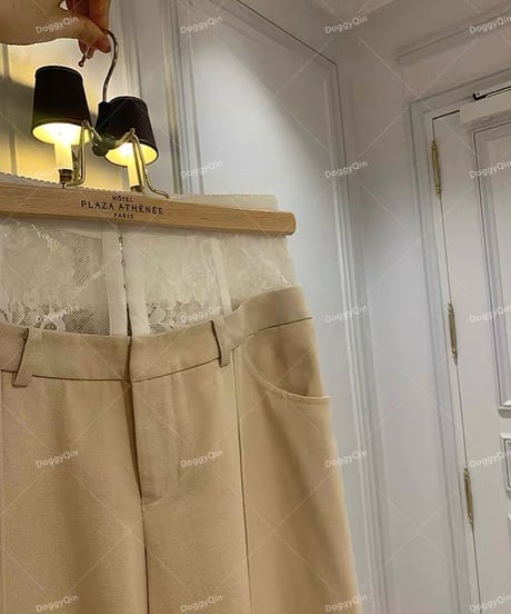High Waist Lace Chino Pants