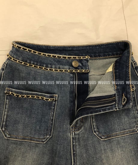 Hand Sewn Chain Denim Pants