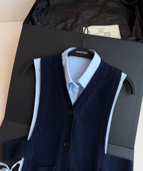 Layered Shirt Vest + Knit Vest