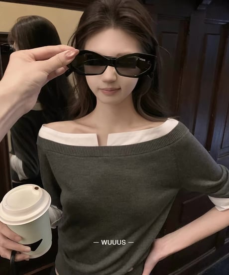 Fake 2-piece Knit Top