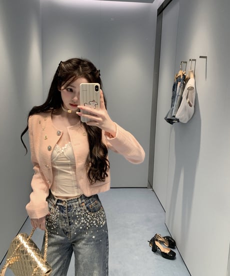 Feminine Bijou Denim Pants