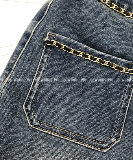 Hand Sewn Chain Denim Pants