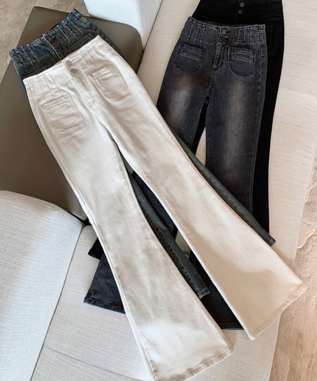 Super High Waist Flare Pants【ロング丈】