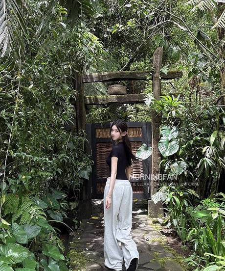 Double Waist Loose Fit Sporty Pants