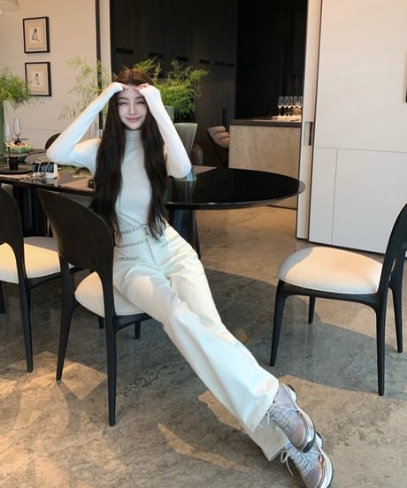 Chain White Denim Pants