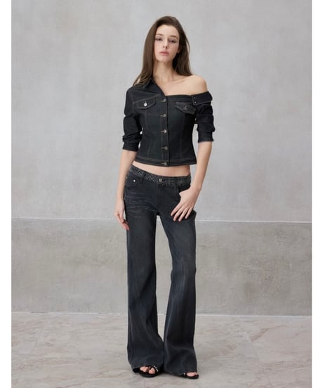 One Shoulder Denim Jacket