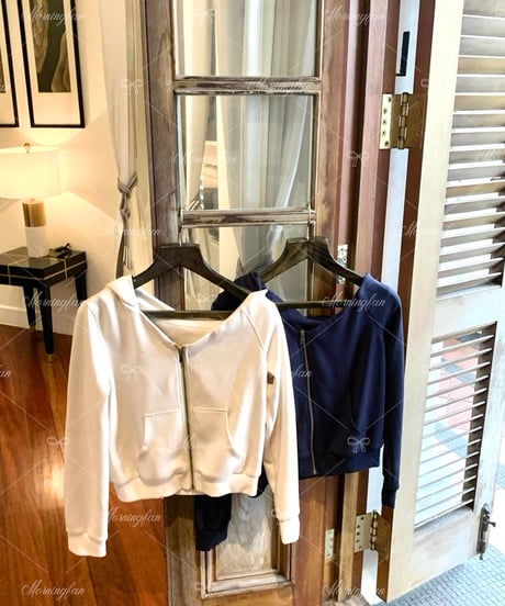 One Shoulder Zip Hoodie【Beige】