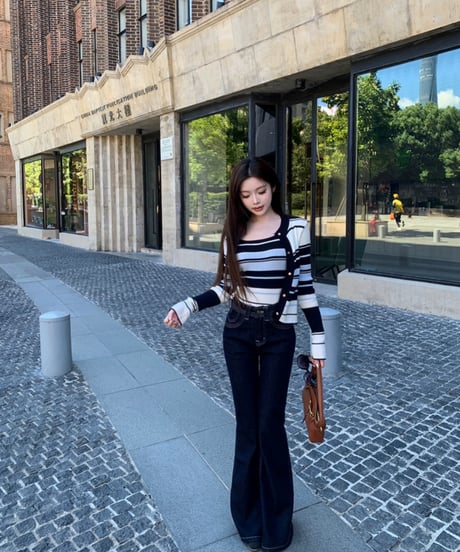 Border Knit Cardigan Set