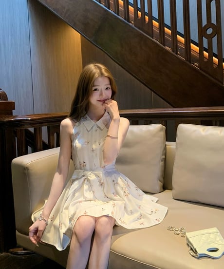 Rose Waist Tie Dress