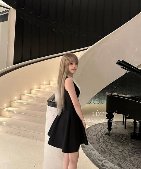 Lace Lapel Sleeveless Dress【※在庫あり5日以内配送商品】