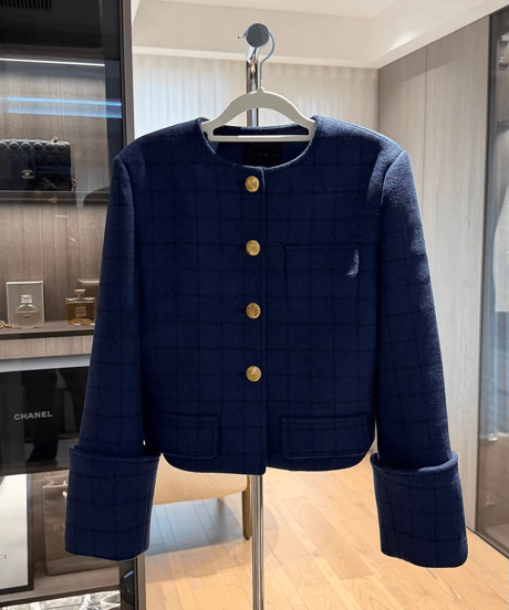Navy Blue  Wool Coat Jacket【ANNA着用同型】【※在庫あり5日以内配送】