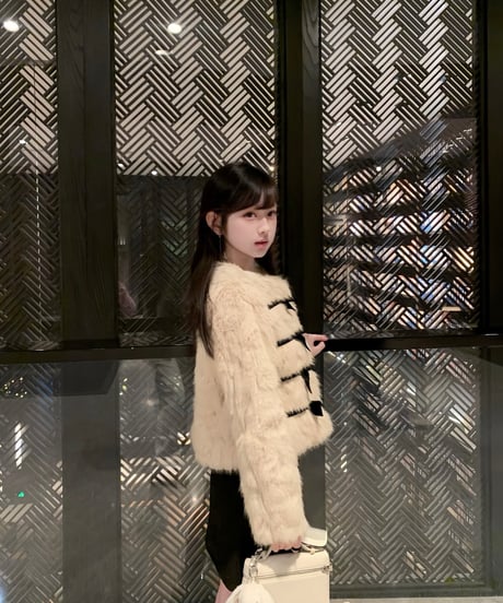 Ribbon Fur Coat Jacket