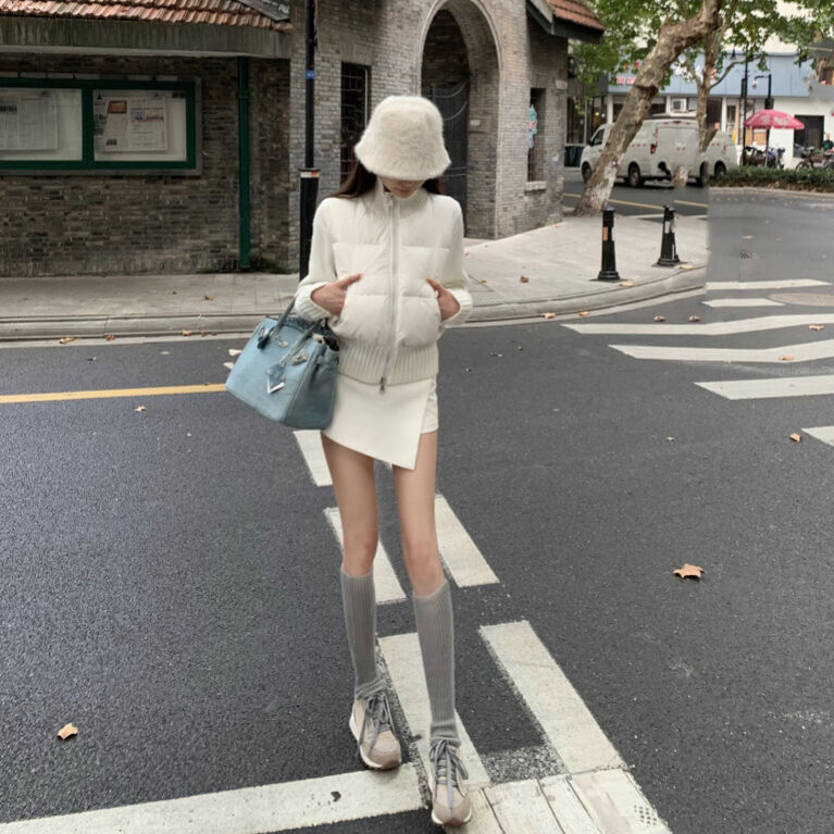 White Knit Down Jaket【ホワイトダッグダウン90%使用】 | glance White Knit Down Jaket【ホワイトダッグダウン90%使用】 | glance