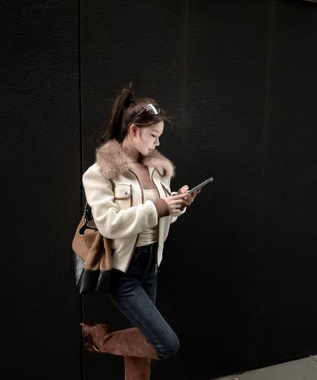 Classic Piping Leather Fur Jacket【※在庫あり5日以内配送】