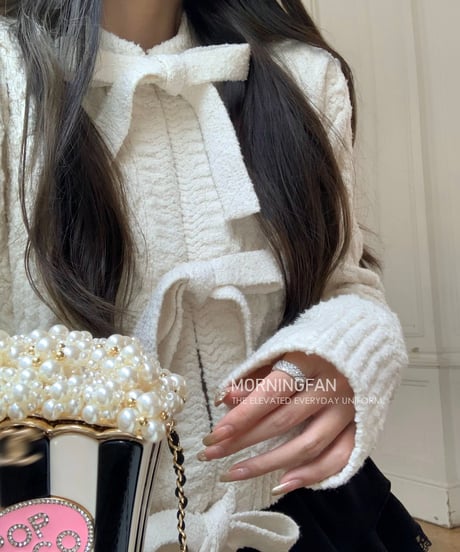 Feminine Lace-up knit Cardigan