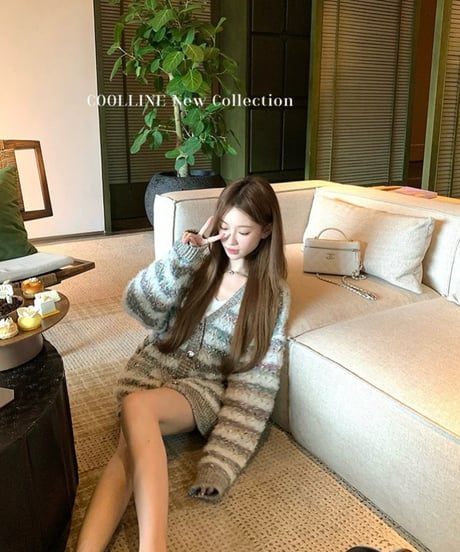 Heavy Striped Knit Cardigan【※在庫あり5日以内配送商品】