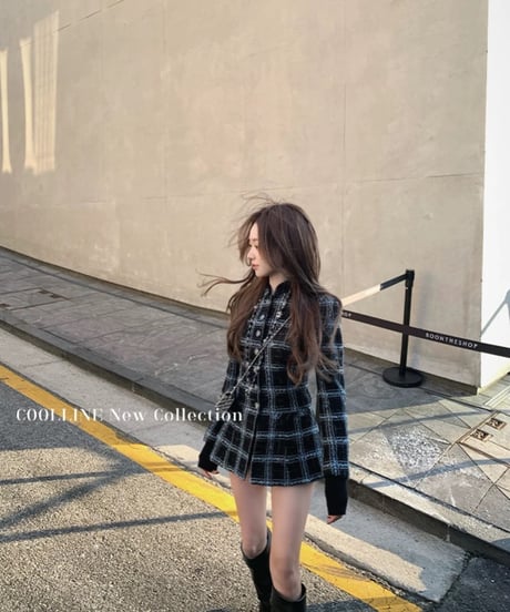 Feminine Wool Check Jacket